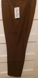 Neu mit Etikett Bend Over Damengröße 24 Tall braun Polyester Pullon klassische Passform Hose - Bild 1 von 5