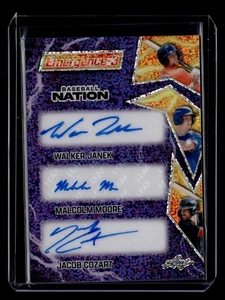 WALKER JANEK MALCOLM MOORE JACOB COZART 2025 Leaf Baseball Nation Auto #5/8 - Picture 1 of 2