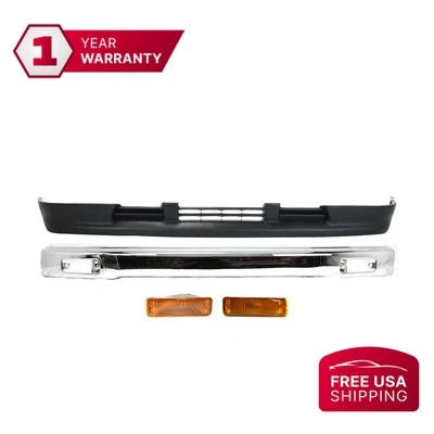 Turn Signal Lights + Bumper Front Chrome + Valance Kit For 1993-1998 Toyota T100 - Image 1 of 4