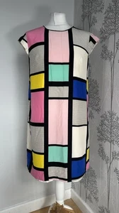 Vestido Kate Spade New York Claudette Color Bloque Talla Mediana Años 70 PLZ Leer - Imagen 1 de 12