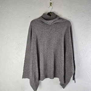 Alpini Knitwear Made in Italy Damen grau asymmetrisch Poncho Pullover One Size - Bild 1 von 16
