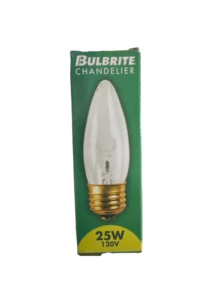 Chandelier 40W 130V  Torpedo Clear Candelabra Base Long Life 2500 Avg Hours - Image 1 of 4