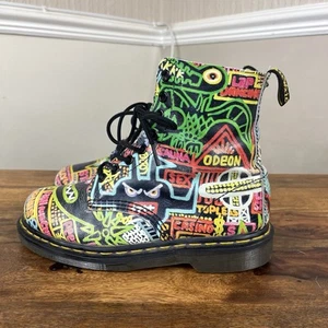 Dr. Martens Pascal x Mark Wigan Graffiti Print 8 Eyelet Boots UK 5 EU 38 SKA MOD - Picture 1 of 19