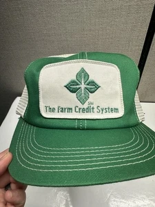 Vintage K Brand Farm Credit System Green Mesh Snapback Trucker Hat Patch No Foam - Picture 1 of 3