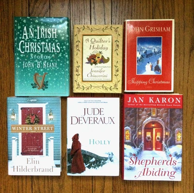 Lot of 6 Christmas Cozy Fiction Hardback Novels- Karon, Hilderbrand, Grisham Foto 1 de 4