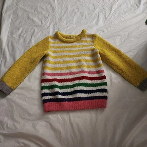 Hanna Andersson Rainbow Marshmallow Pullover Sweater Stripe Girls Size 6 - Picture 1 of 6