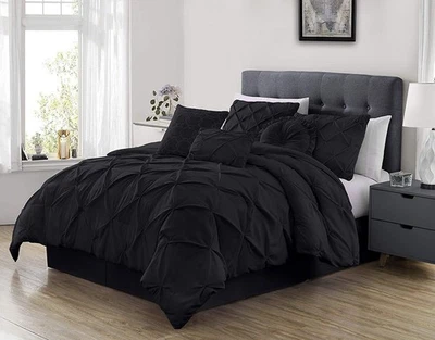 Chezmoi Collection Sydney 7-Piece Pinch Pleat Microfiber Comforter Bedding Set - Image 1 of 4