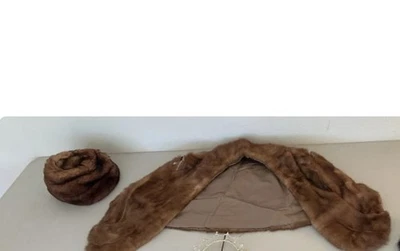 Vintage Mink Fur Stole & Fur Hat - Image 1 of 4