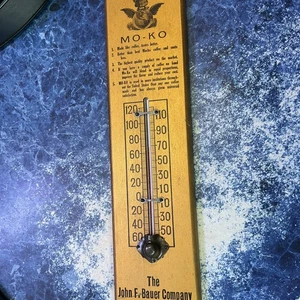 Werbung Vintage Thermometer funktionsfähig MO-KO KAFFEE WIE GETRÄNK - Bild 1 von 6