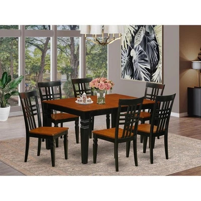 7  Pc  Dining  set  with  a  Kitchen  Table  and  6  Wood  Dining  Chairs ... - Image 1 of 4