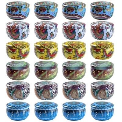 24 pcs 2.5oz Candle Tins Candle Making Jars Empty Candle Jars with Lids Candl... - Image 1 of 4