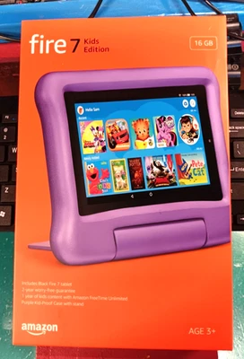 Amazon Fire 7 Kids Edition 9th Gen 16GB with stand- purple - Image 1 of 2