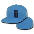 Light Blue Fitted Flat Bill Plain Solid Blank Baseball Ball Cap Caps Hat Hats