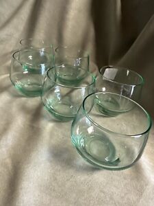 Roly Poly Green Whiskey Glasses Ikea Made in Italy 10288 Low Ball Set of 6 EUC