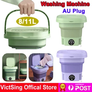 11L Portable Washing Machine Mini Washer Foldable Washer Spin Dryer Small Travel - Picture 1 of 28