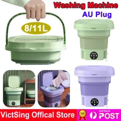 11L Portable Washing Machine Mini Washer Foldable Washer Spin Dryer Small Travel - image 1 of 4