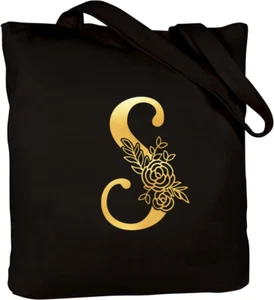Monogrammed Gifts for Women Canvas Tote Bag Initial Tote with Letter Personalize - Picture 1 of 6