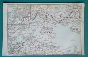 GERMANY Denmark Glucksburg Sonderborg - 1912 MAP Baedeker 4 x 6" (10 x 15,5 cm) - Picture 1 of 1
