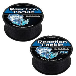 Reaction Tackle Braided Fishing Line / Braid - NO FADE Black- 4 or 8 Strands - Picture 1 of 26