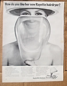 Rayette Hair Dryer Mist Facial Sauna Vtg 1967 Print Ad 10 x 14" - Picture 1 of 3