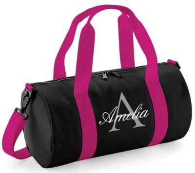 BAGBASE Personalisierte Barrel Initiale Tanztasche Mädchen Kinder Schule Gymnastik Ballett Gym