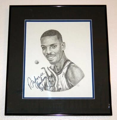 ANFERNEE "PENNY" HARDAWAY AUTHENTIC AUTOGRAPHED MATTED & FRAMED LITHO WITH COA - Image 1 of 4