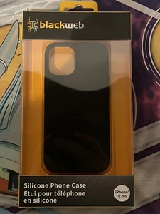 Blackweb Silicone Phone Case for iPhone 12 Mini Black Shockproof Cover - New - Photo 1 sur 2