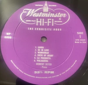 Herbert Seiter - The Exquisite Hour - Westminster WP 6008 EX - Picture 1 of 4