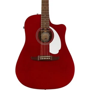 Fender California Redondo Player Acoustic-Electric Guitar Candy Apple Red - Picture 1 of 8