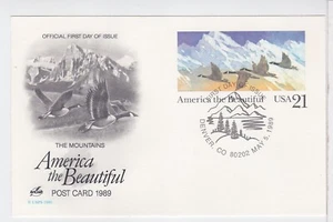 TurtlesTradingPost- Mountains- America the Beautiful- 1989 UX131 FDC- Artcraft - Picture 1 of 1