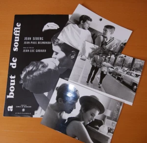 JEAN SEBERG BELMONDO A BOUT DE SOUFFLE 1960 SYNOPSIS + 3 PHOTOS R1990 GODARD - Imagen 1 de 3