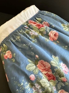 Croscill Home Fashions Queen Bedskirt Blue Floral Dust Ruffle Cottage - Picture 1 of 24