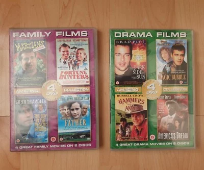 4x Drama Films  & 4x Family Films.    Great Value 8 DVD Movies - on 4 Discs - Image 1 of 4