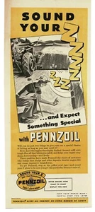 1945 Pennzoil Motor Oil farmer thinks of golf WWII Buy War Bonds Print Ad - Picture 1 of 1