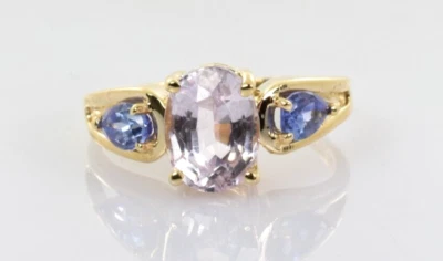 Spinel and Tanzanite Ring 14k Yellow Gold 2.10 Carats Size 6 - Image 1 of 4