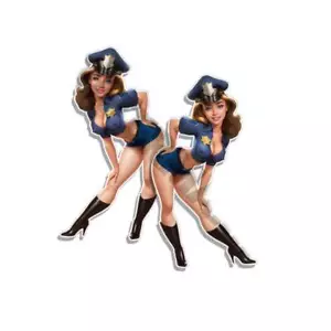 Calcomanías de arte de nariz pegatina bandera niña policía travieso Hottie C36065 - Imagen 1 de 4