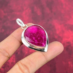 Ruby Gemstone Handmade 925 Sterling Silver Pendant Jewelry - Picture 1 of 5