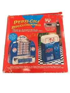 Vintage 80’ Pepsi-Cola Collectible Jukebox Bank & AM/FM Radio Collection - Picture 1 of 16