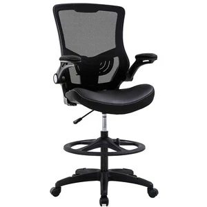 Drafting Chair with Flip Up Arms Foot Rest Back Support Adjustable Height - Picture 1 of 7