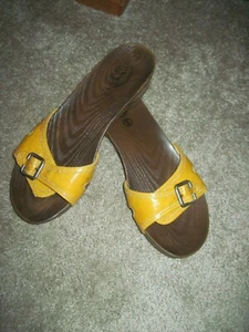 Vintage Dr. Scholl's Comfort Pantoletten GRÖSSE 9 GELB/GOLD - Bild 1 von 3