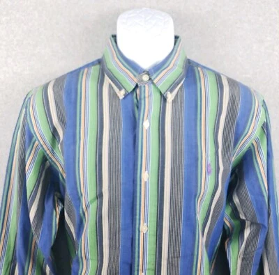 Vintage Ralph Lauren Golf Mens Button Down Shirt Large Green Blue Gray - Image 1 of 4
