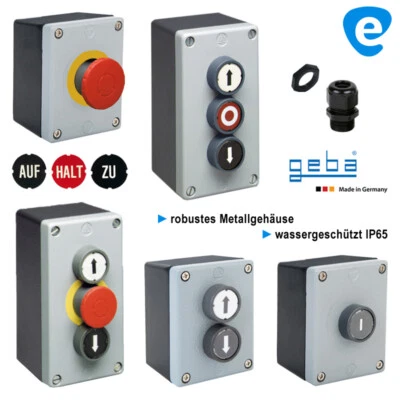 GEBA 1-3 Fach Druck Taster AP Auf Ab Not-Stop Rolltor Garagen Tor Antrieb Hebebühne