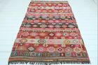 Antique Turkish Balya Kilim Rug, Wool Rug, Red Color Rug 57"X85" Area Carpet