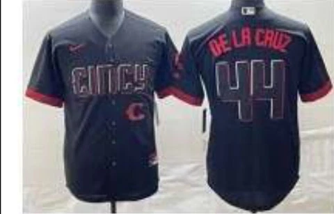 Elly De La Cruz Black City Connect Jersey, Pro Version with C On Front Youth XL Cover