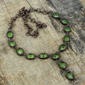 Faceted green amethyst necklace Gorgeous Handmade copper necklace Gift s - Picture 1 of 4