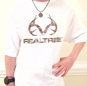 T-shirt Realtree uomo taglia L mimetica logo bianca corna scritta girocollo - Foto 1 di 6