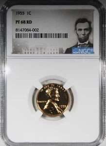 1955 Proof Lincoln Cent NGC PR68 RD High Grade Coin Lincoln Label - Picture 1 of 2