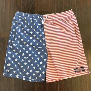 BOYS YOUTH LARGE (16) VINEYARD VINES STARS & STRIPES SWIM TRUNKS NICE CONDITION - Picture 1 of 4