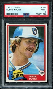 PSA 9 MINT 1981 TOPPS ROBIN YOUNT #515 BREWERS HOF 61240 B217 - Picture 1 of 1