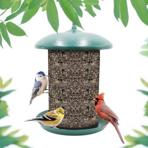 Hanging Bird Seed Screen Feeder Multiple Species Metal Green Easy to Fill - Picture 1 of 5